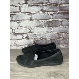 Abeo Lately Black Nubuck Leather Arch Comfort Loafers Shoes Women Sz 8.5 US/39EU